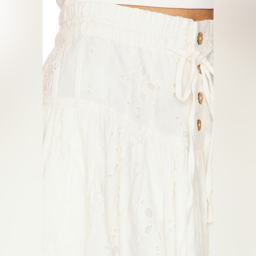 Free People Roselle Eyelet Mini Skirt In Ivory - Picture 5 of 6